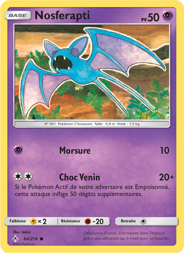 Nosferapti 64 — Unbroken Bonds (French Pokémon TCG card)