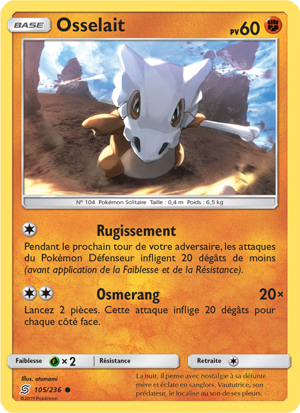 Osselait 105 — Unified Minds (French Pokémon TCG card)