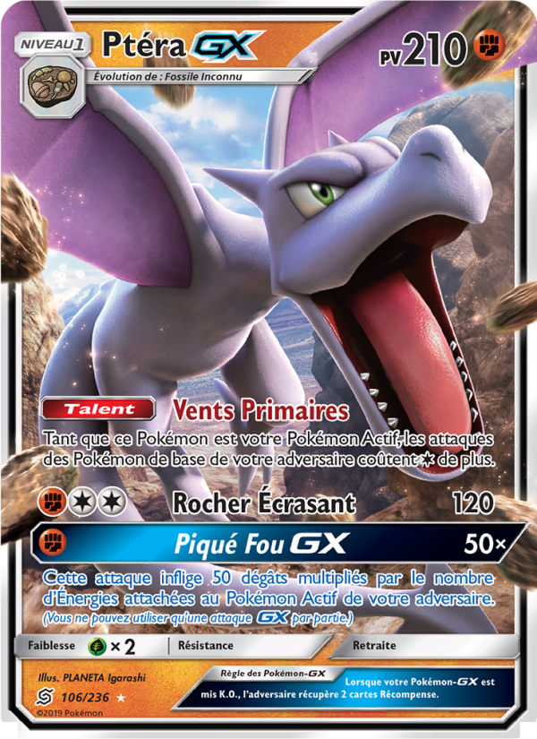 Ptéra GX 106 — Unified Minds (French Pokémon TCG card)