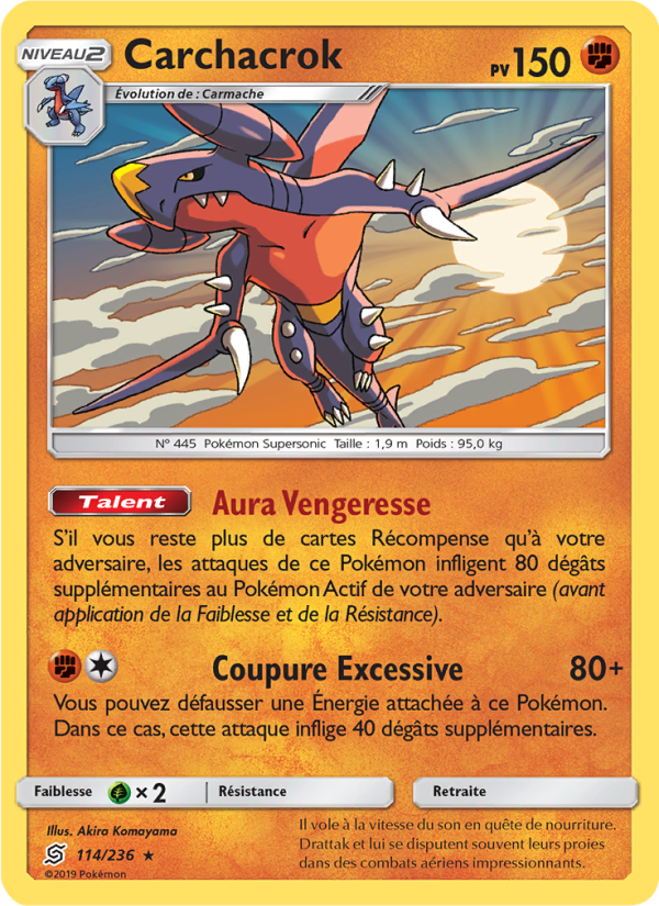Carchacrok 114 — Unified Minds (French Pokémon TCG card)