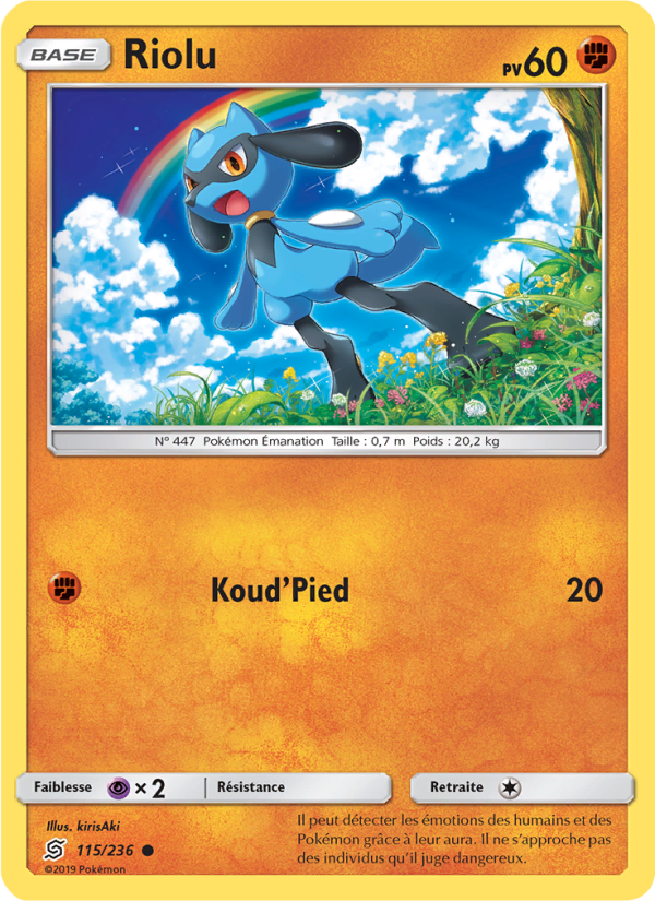 Riolu 115 — Unified Minds (French Pokémon TCG card)