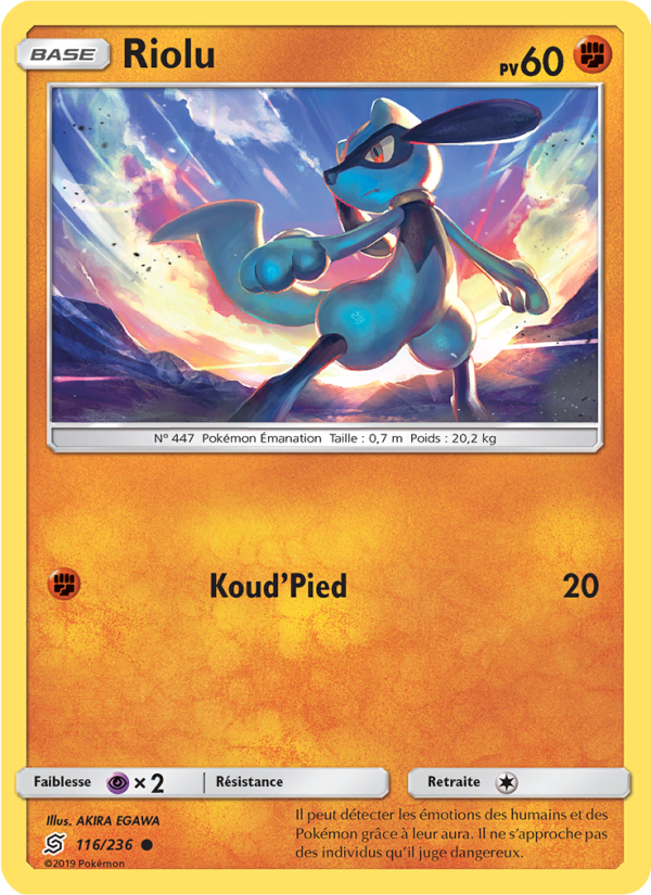 Riolu 116 — Unified Minds (French Pokémon TCG card)