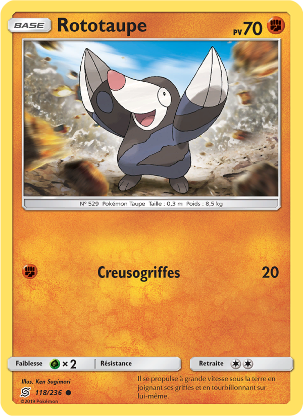 Rototaupe 118 — Unified Minds (French Pokémon TCG card)