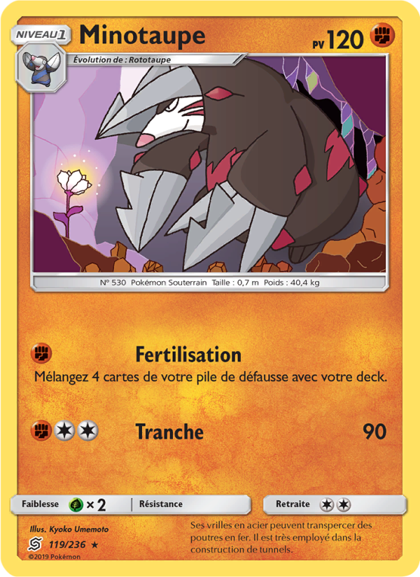 Minotaupe 119 — Unified Minds (French Pokémon TCG card)