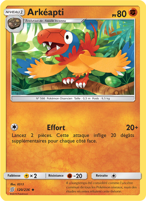 Arkéapti 120 — Unified Minds (French Pokémon TCG card)