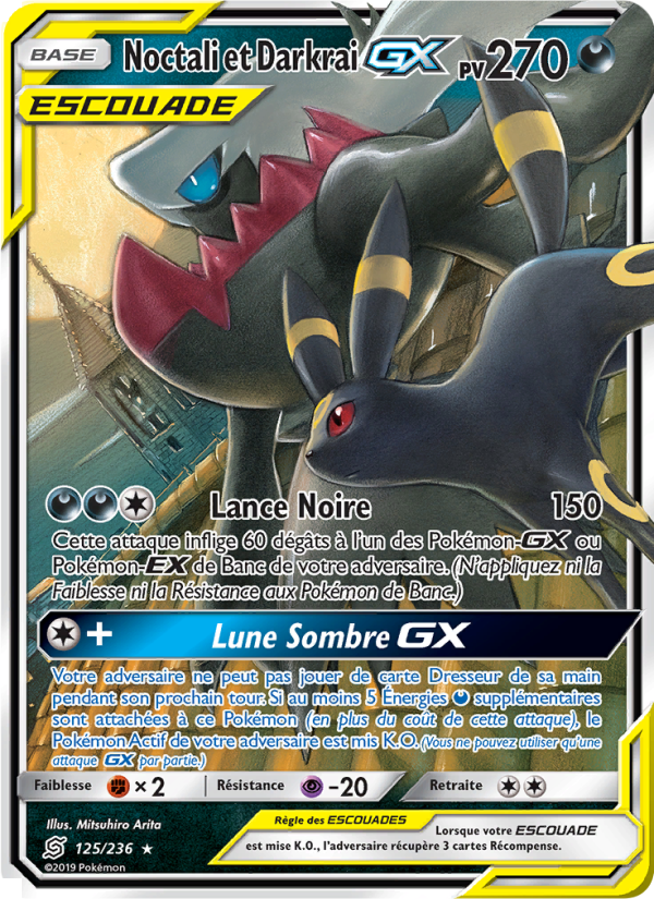 Noctali et Darkrai GX 125 — Unified Minds (French Pokémon TCG card)