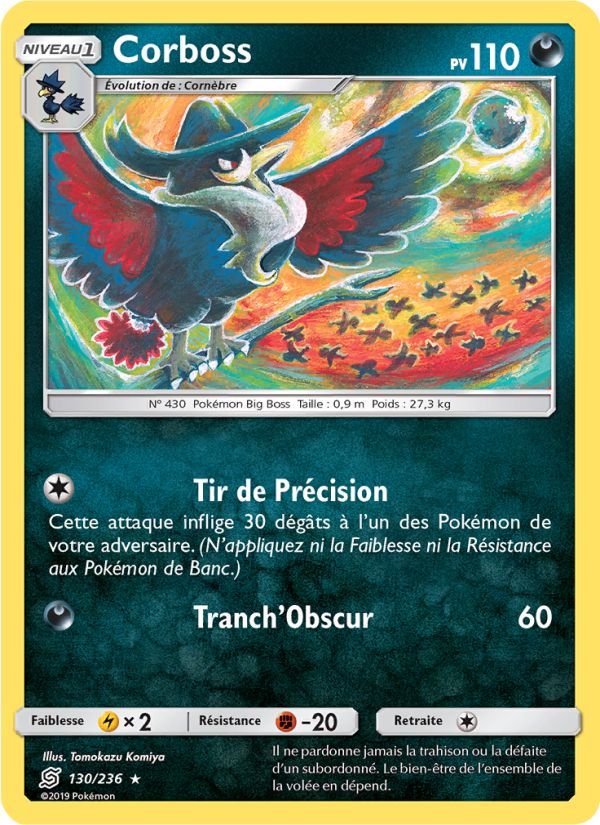 Corboss 130 — Unified Minds (French Pokémon TCG card)