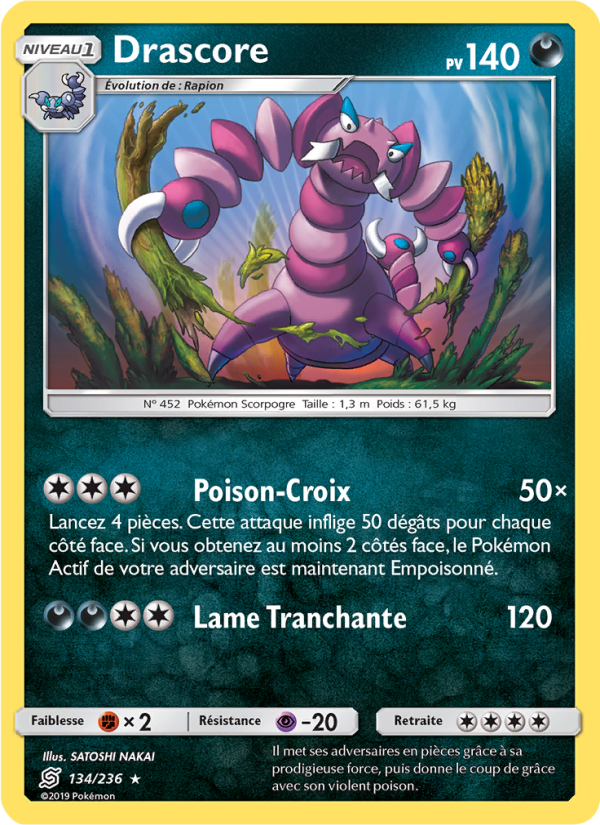 Drascore 134 — Unified Minds (French Pokémon TCG card)