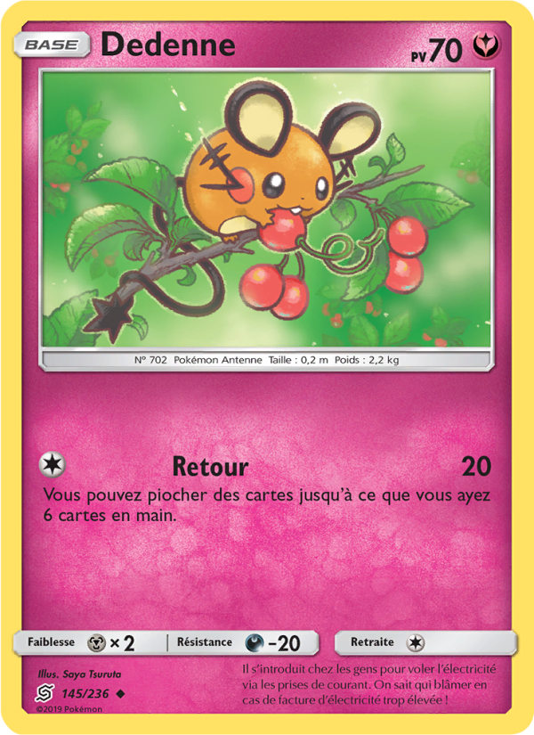 Dedenne 145 — Unified Minds (French Pokémon TCG card)