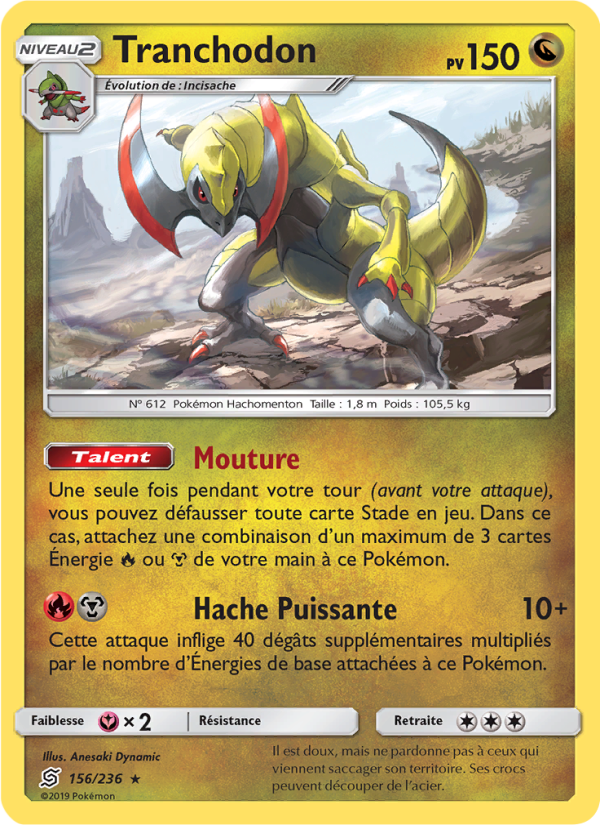 Tranchodon 156 — Unified Minds (French Pokémon TCG card)