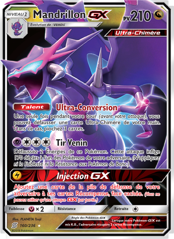 Mandrillon GX 160 — Unified Minds (French Pokémon TCG card)