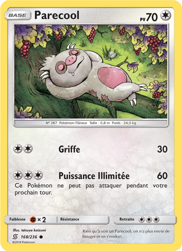 Parecool 168 — Unified Minds (French Pokémon TCG card)
