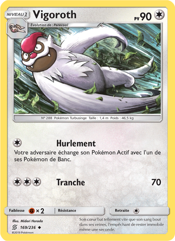 Vigoroth 169 — Unified Minds (French Pokémon TCG card)