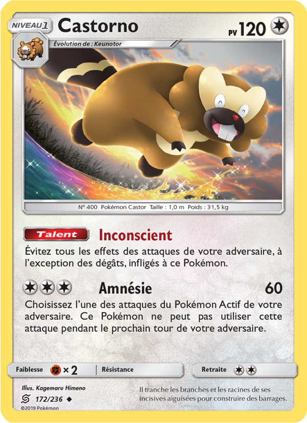 Castorno 172 — Unified Minds (French Pokémon TCG card)