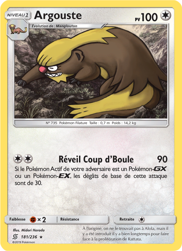 Argouste 181 — Unified Minds (French Pokémon TCG card)