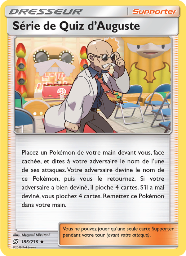 Série de Quiz d’Auguste 186 — Unified Minds (French Pokémon TCG card)