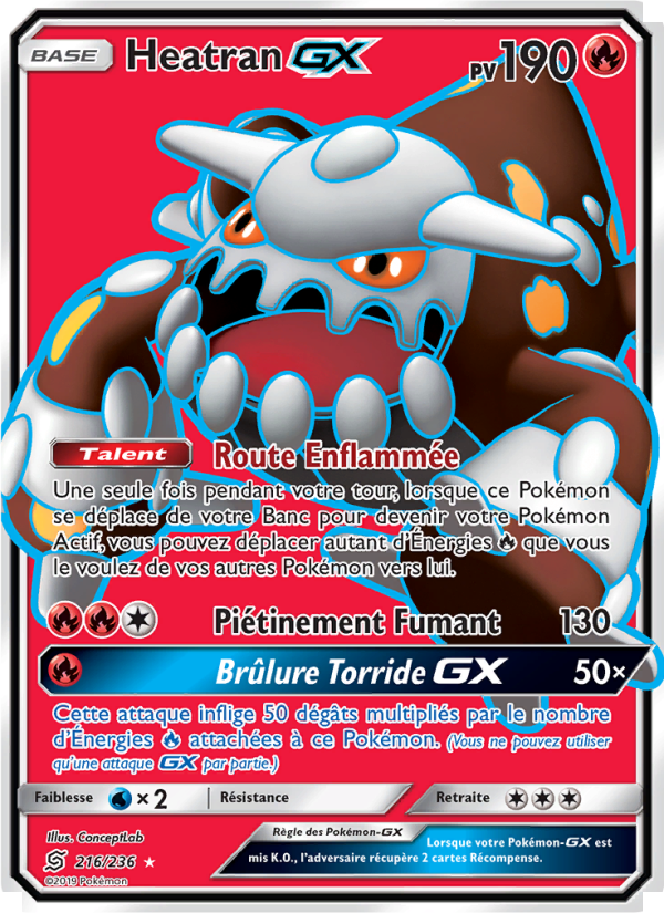 Heatran GX 216 — Unified Minds (French Pokémon TCG card)