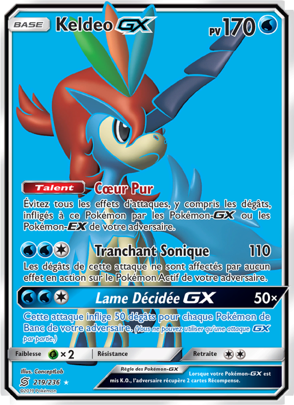Keldeo GX 219 — Unified Minds (French Pokémon TCG card)