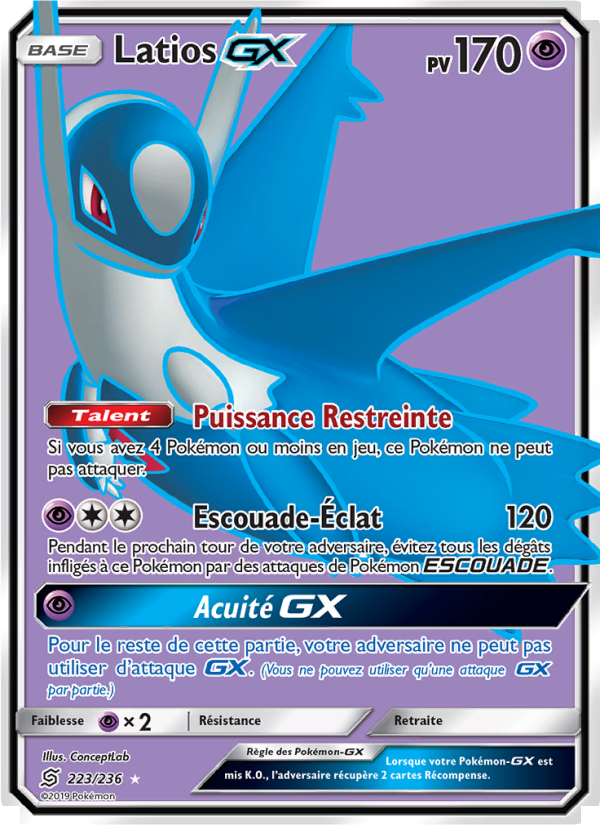 Latios GX 223 — Unified Minds (French Pokémon TCG card)