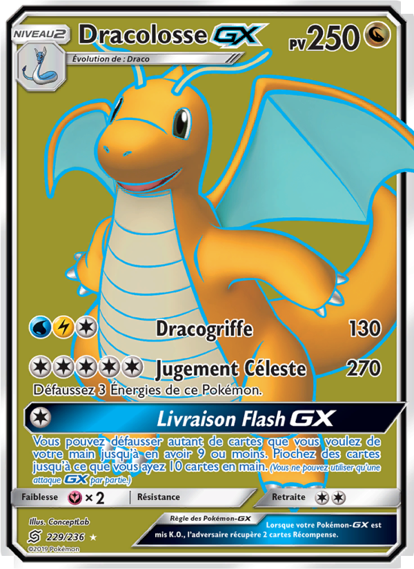 Dracolosse GX 229 — Unified Minds (French Pokémon TCG card)