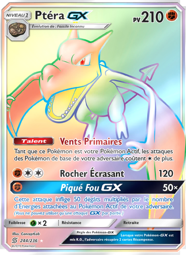 Ptéra GX 244 — Unified Minds (French Pokémon TCG card)
