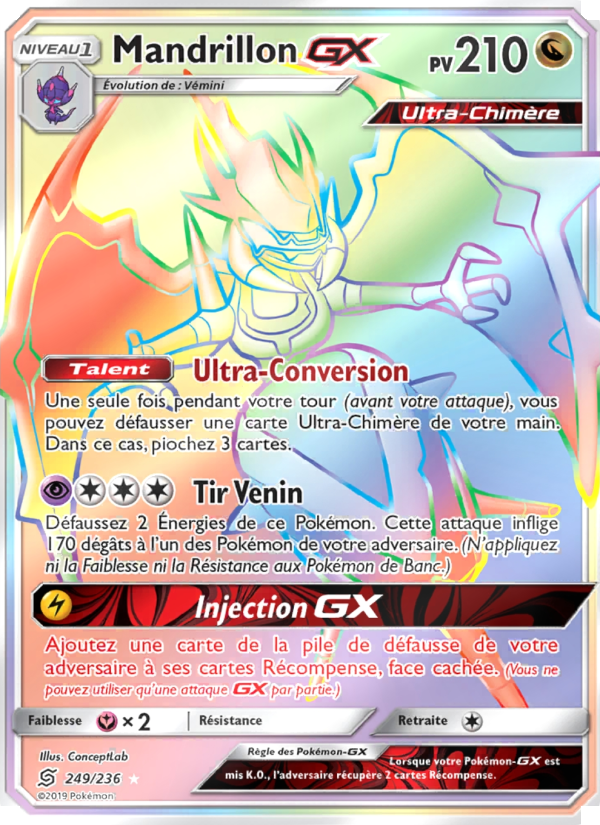Mandrillon GX 249 — Unified Minds (French Pokémon TCG card)