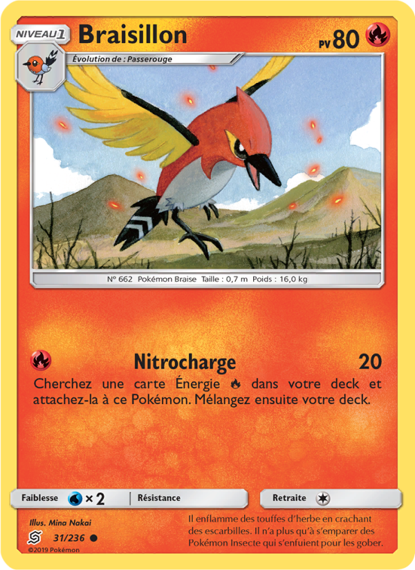 Braisillon 31 — Unified Minds (French Pokémon TCG card)