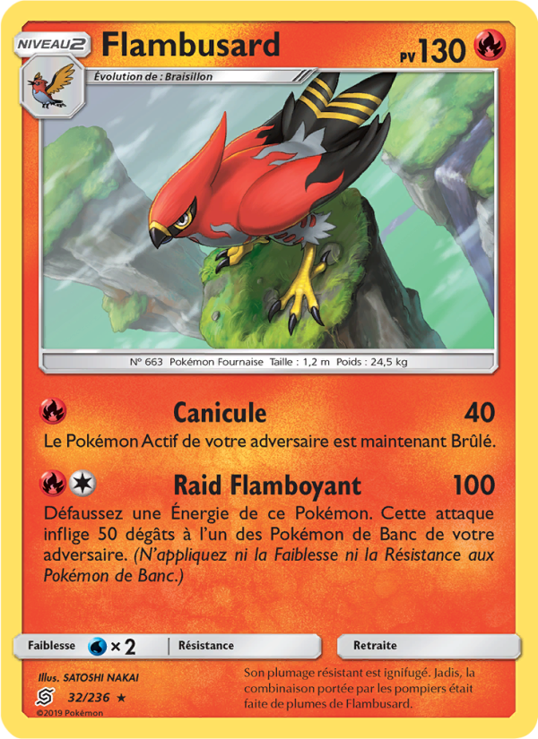 Flambusard 32 — Unified Minds (French Pokémon TCG card)