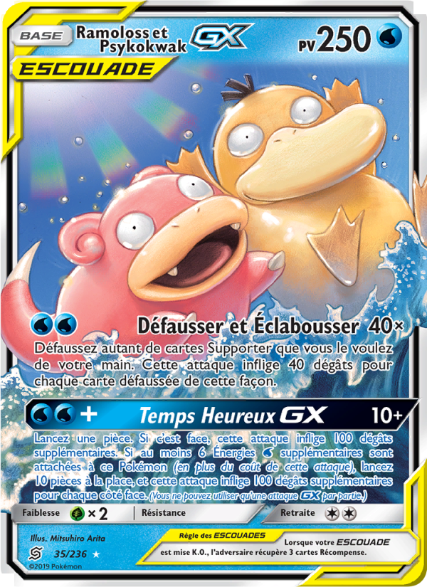 Ramoloss et Psykokwak GX 35 — Unified Minds (French Pokémon TCG card)