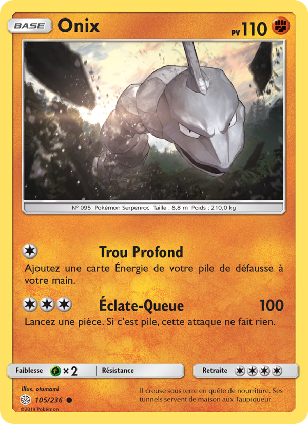 Onix 105 — Cosmic Eclipse (French Pokémon TCG card)