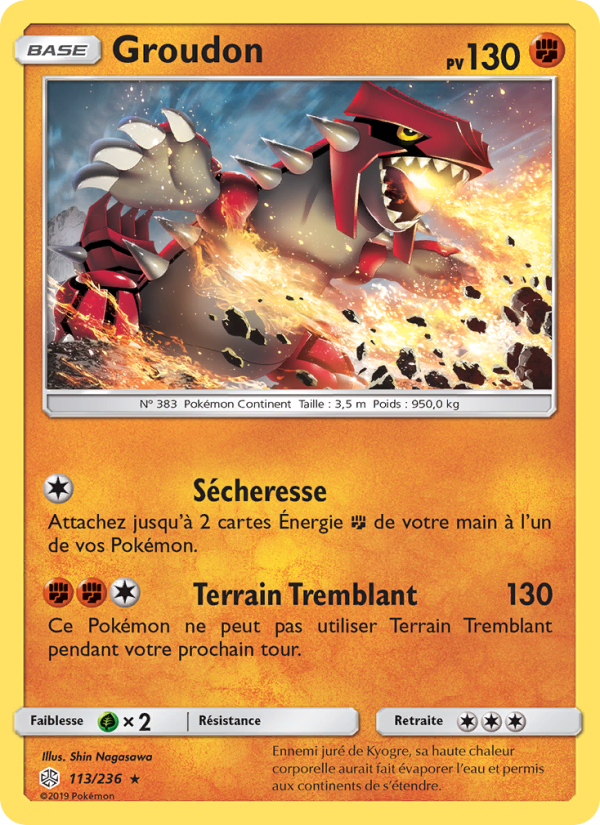 Groudon 113 — Cosmic Eclipse (French Pokémon TCG card)