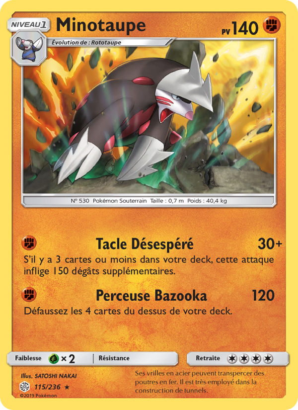 Minotaupe 115 — Cosmic Eclipse (French Pokémon TCG card)
