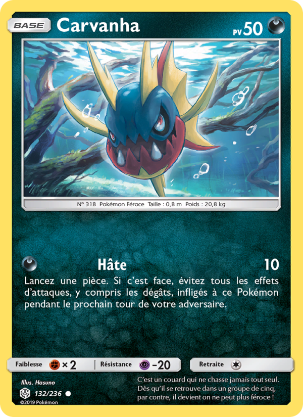 Carvanha 132 — Cosmic Eclipse (French Pokémon TCG card)