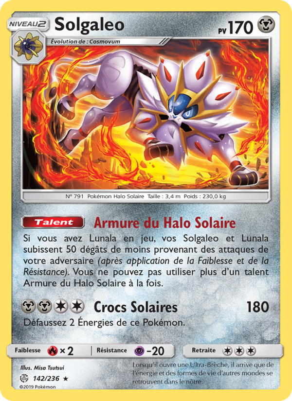 Solgaleo 142 — Cosmic Eclipse (French Pokémon TCG card)