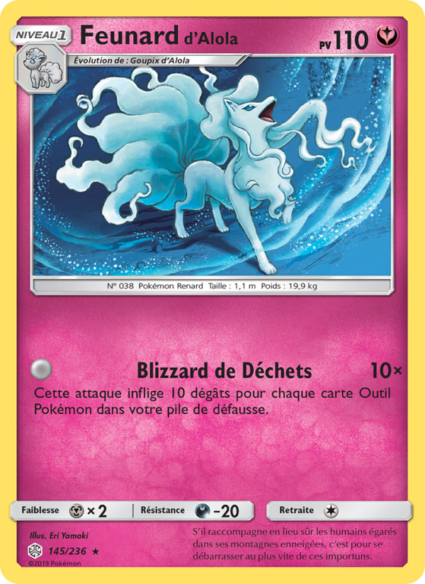 Feunard d’Alola 145 — Cosmic Eclipse (French Pokémon TCG card)