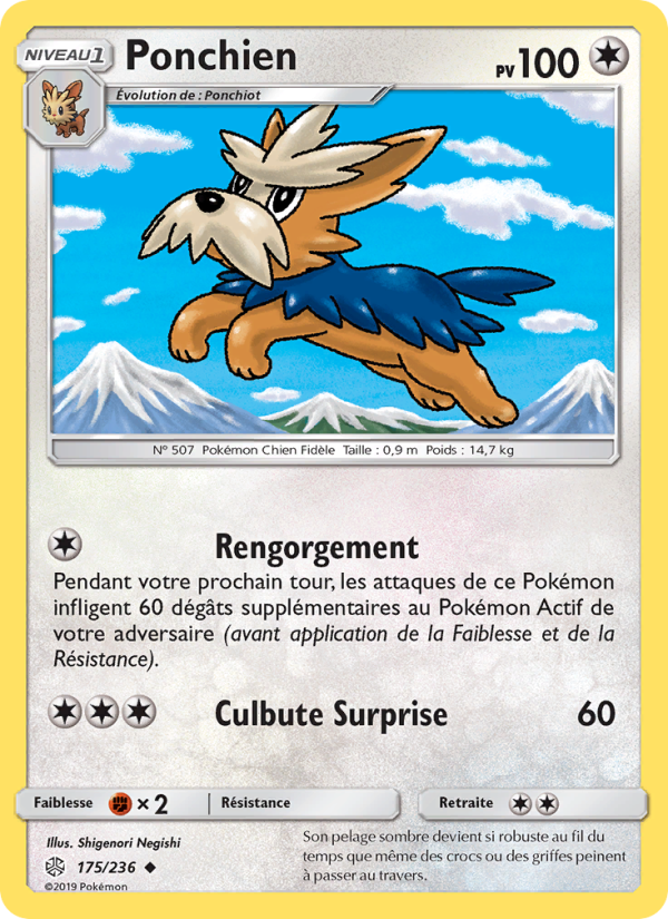 Ponchien 175 — Cosmic Eclipse (French Pokémon TCG card)