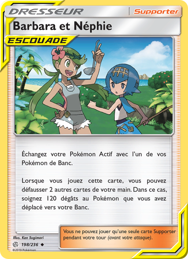 Barbara et Néphie 198 — Cosmic Eclipse (French Pokémon TCG card)