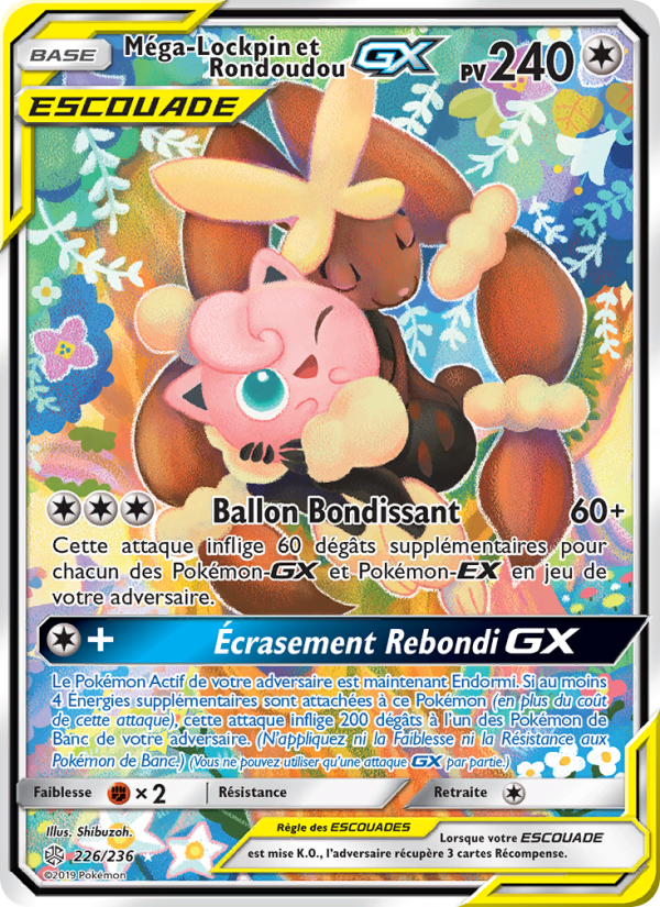 Méga-Lockpin et Rondoudou GX 226 — Cosmic Eclipse (French Pokémon TCG card)