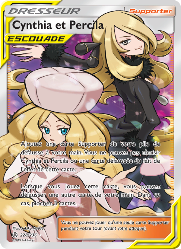 Cynthia et Percila 228 — Cosmic Eclipse (French Pokémon TCG card)