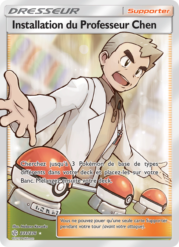 Installation du Professeur Chen 233 — Cosmic Eclipse (French Pokémon TCG card)