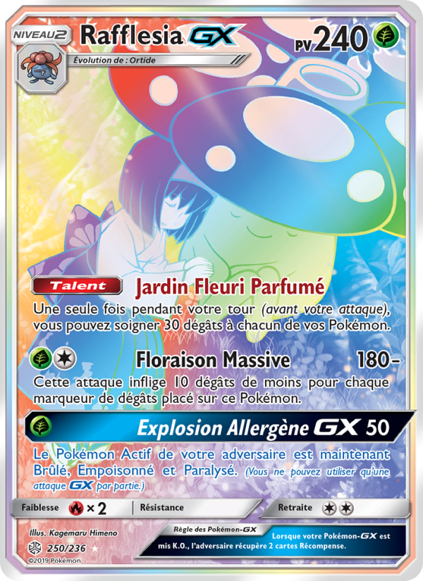 Rafflesia GX 250 — Cosmic Eclipse (French Pokémon TCG card)