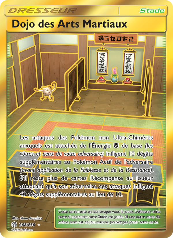 Dojo des Arts Martiaux 268 — Cosmic Eclipse (French Pokémon TCG card)