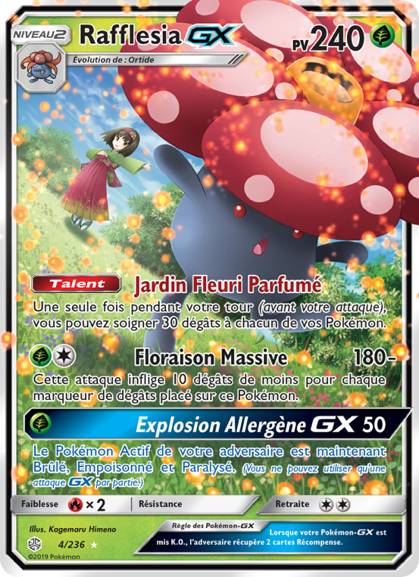 Rafflesia GX 4 — Cosmic Eclipse (French Pokémon TCG card)