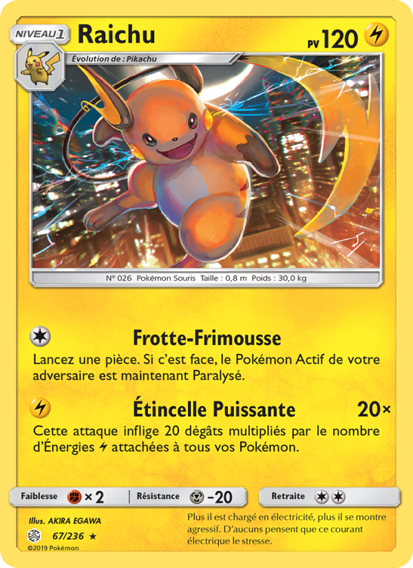 Raichu 67 — Cosmic Eclipse (French Pokémon TCG card)
