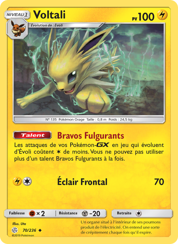 Voltali 70 — Cosmic Eclipse (French Pokémon TCG card)