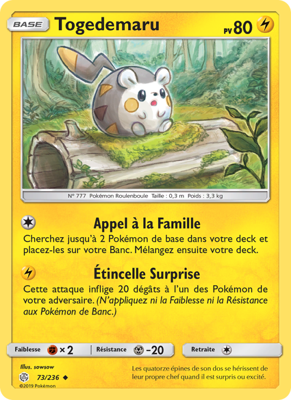 Togedemaru 73 — Cosmic Eclipse (French Pokémon TCG card)