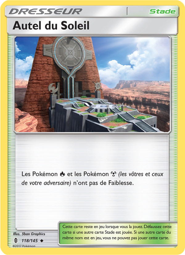 Autel du Soleil 118 — Guardians Rising (French Pokémon TCG card)