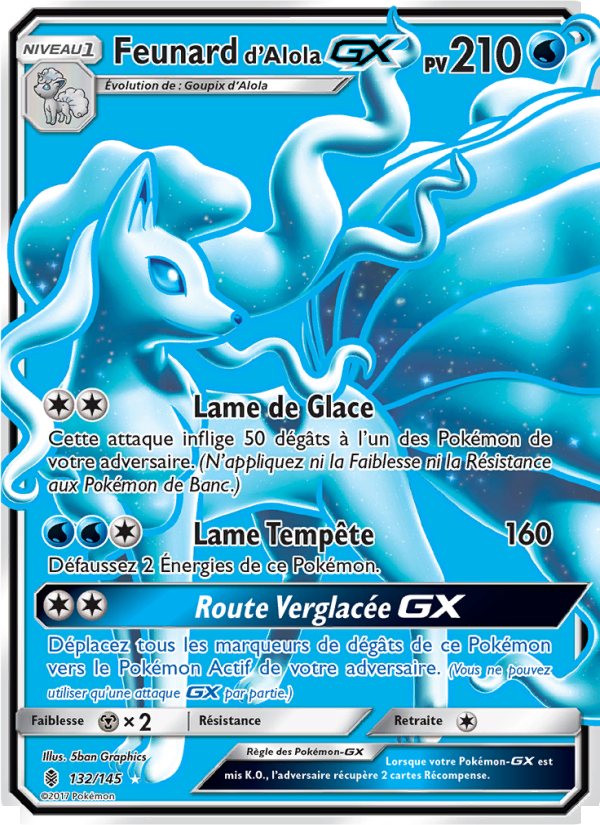 Feunard d’Alola GX 132 — Guardians Rising (French Pokémon TCG card)