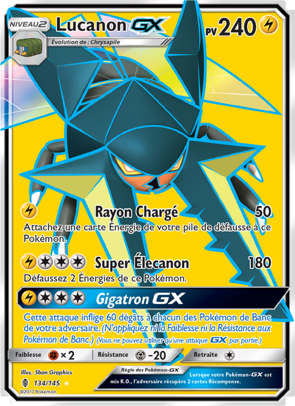 Lucanon GX 134 — Guardians Rising (French Pokémon TCG card)