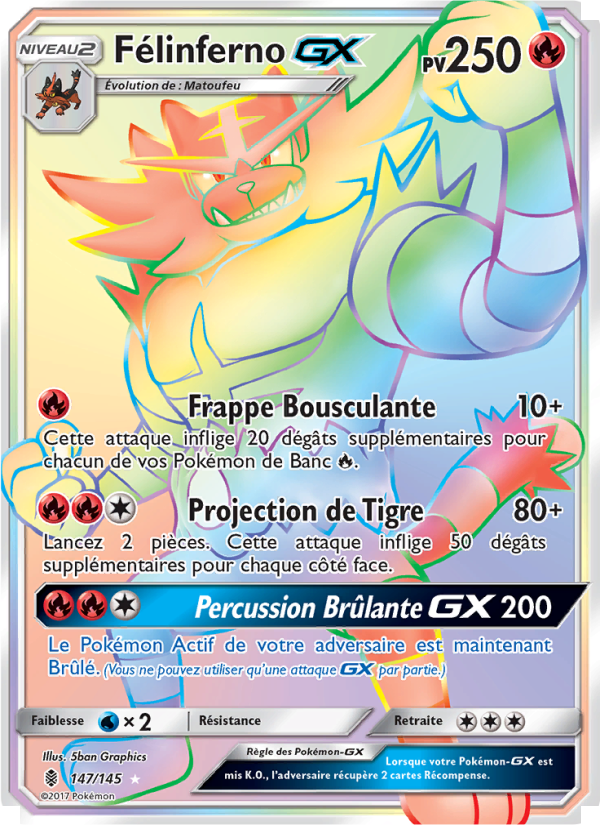 Félinferno GX 147 — Guardians Rising (French Pokémon TCG card)